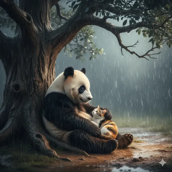 雨の森で交わす優しい抱擁