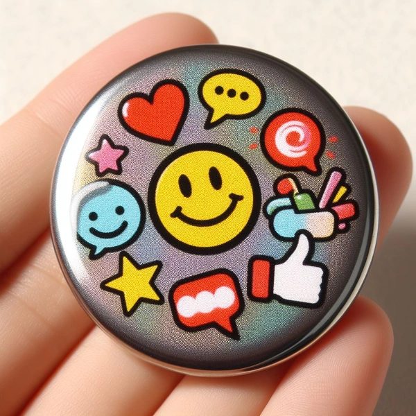 顔文字のTin Badge