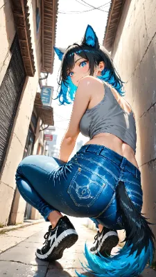 🐺 Dcollection・黒スキニーの日 〜ウル子、しゃがめばいいのか？〜👖