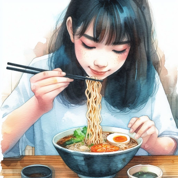 女子とラーメン