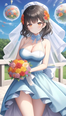 シャボン玉の中の花束