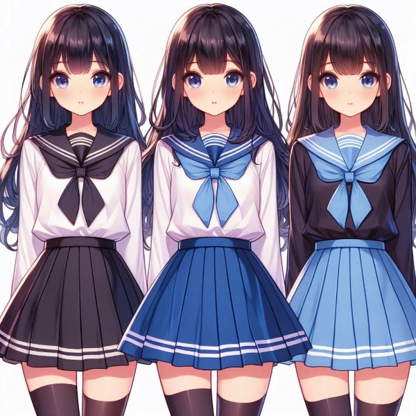 女子高生の制服グラデーション