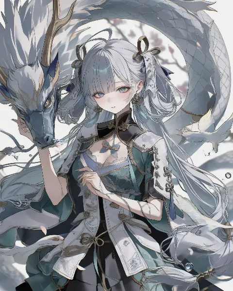白龍と契る銀髪の少女