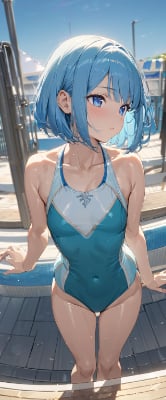 朝のプール