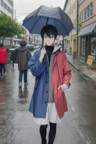 半分こレインパーカー