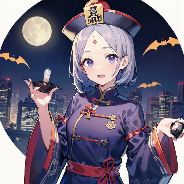 キョンシー少女と橙コウモリ