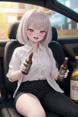 drunk girl In The Car
