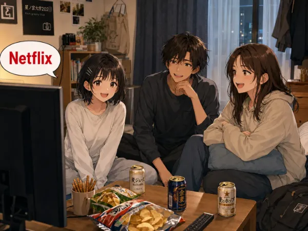 Netflixナイトで笑顔がはじける部屋