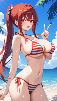 赤髪ポニーテールちゃん(ピース)