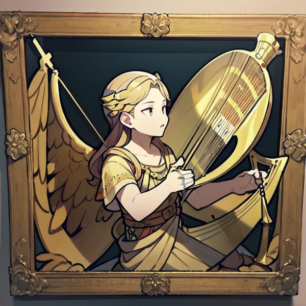 ハープを弾くアポロン