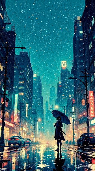 雨粒のきらめきに包まれて／スマホ壁紙アーカイブ