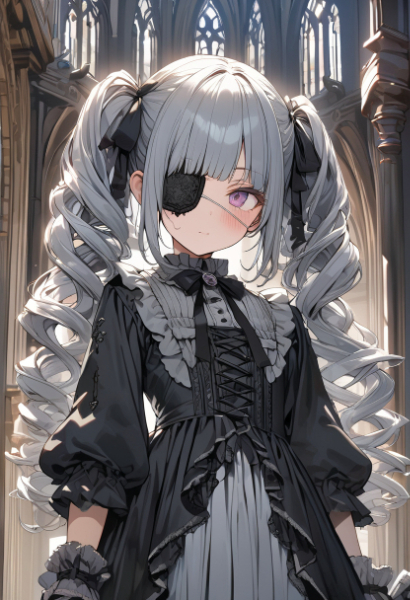 眼帯をしたゴスロリ少女