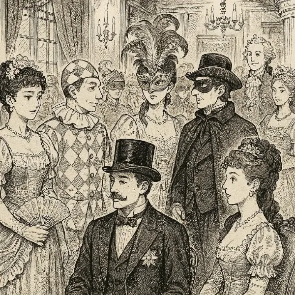 仮面の夜に交錯する秘密の視線