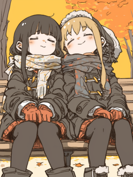 おソロの手袋であったかぽかぽか