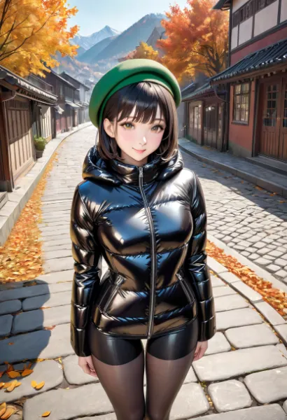 ベレー帽とダウンコート