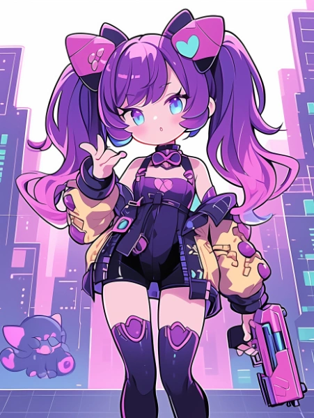 No.1207 パープルガンガール✕デジタルポップガール