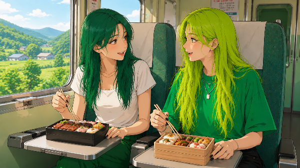 美味しいね〜♡/駅弁記念日アニメver（緑、ライム）