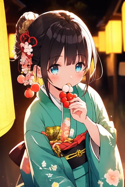 提灯の下で味わう甘い夏の記憶