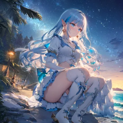 夜の砂浜