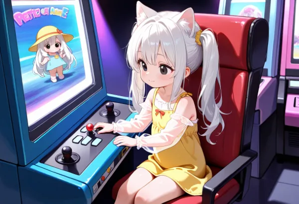レトロゲーム(？)で遊ぶシロ