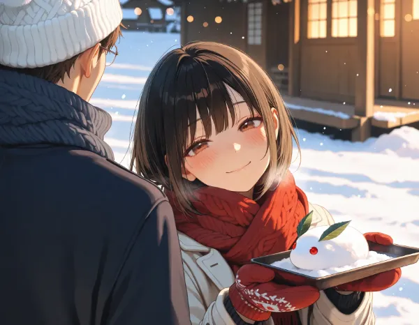 田中先生と桜子さん・雪うさぎ