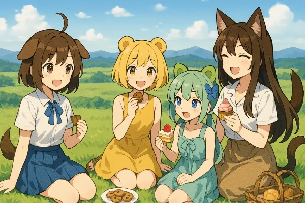 🧸🌸『風の丘の再会ピクニック』の巻き🍰