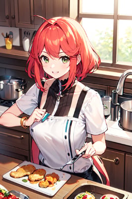 ゼノブレイド2 お料理するホムラ