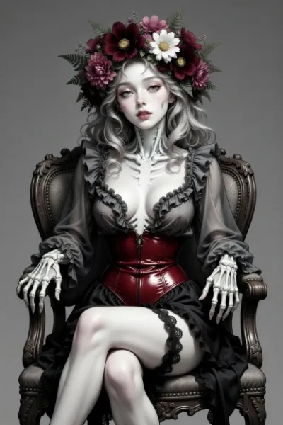 チョコレートコスモスの花冠とエログロゴスネキ