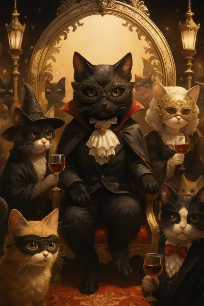 猫たちの仮装パーティ