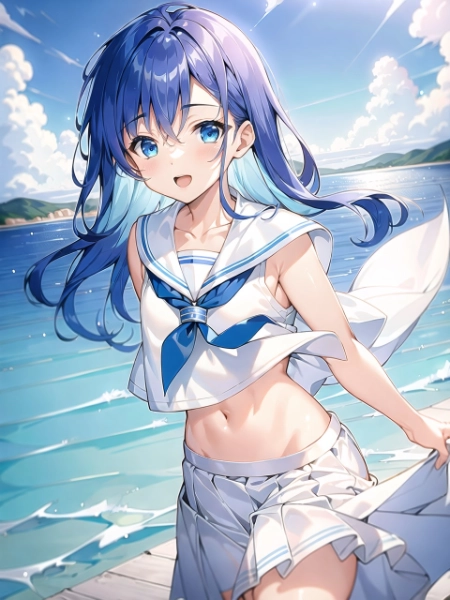 海辺でデート