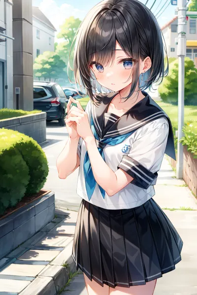 制服姿の男の子