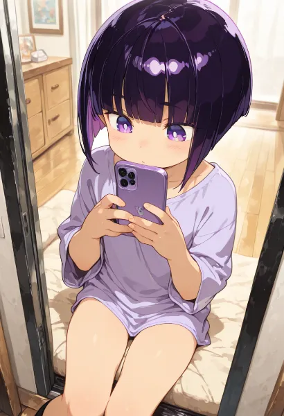 紫髪少女の秘密の朝