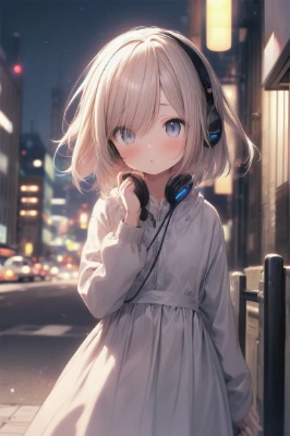 ヘッドフォン女子