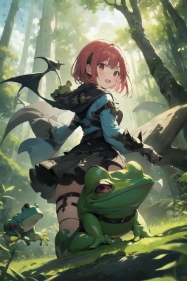 蛙に騎乗する魔王様