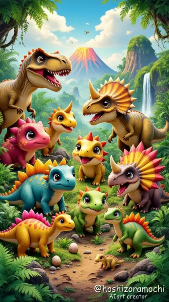 太古の森の小さな巨獣パレード