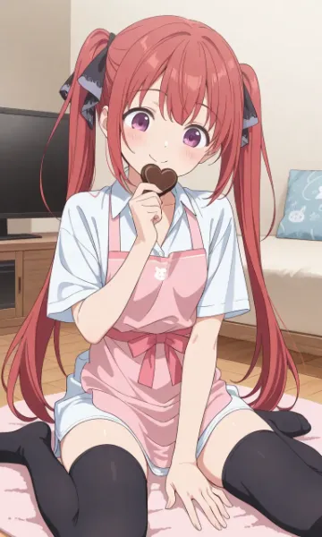 チョコづくりをするソフィアちゃん