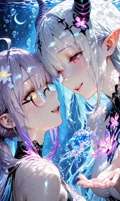 天使のざわめき、悪魔のささやき　『会話』　(深海の月影で交わす二つの想い)
