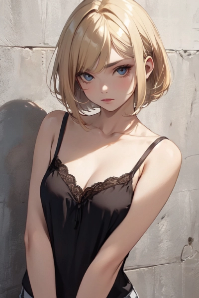 金髪ボブ子　キャミソール