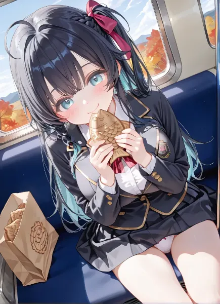 秋風の電車で味わう甘いひと口