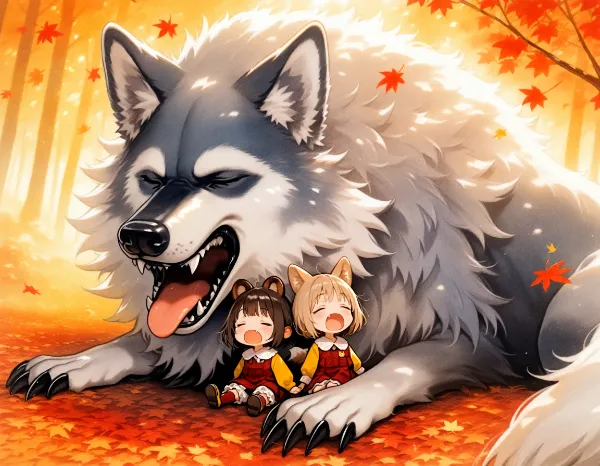 コン子とポン子・あくび