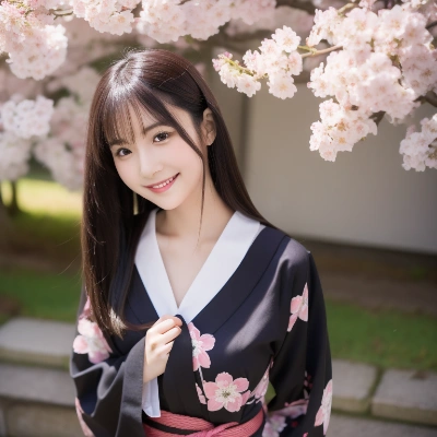 桜と女の子