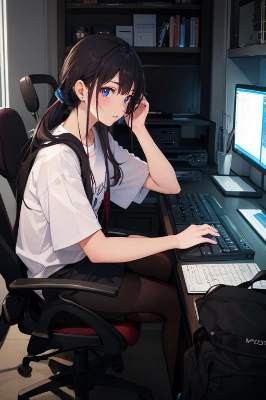 パソコン作業中