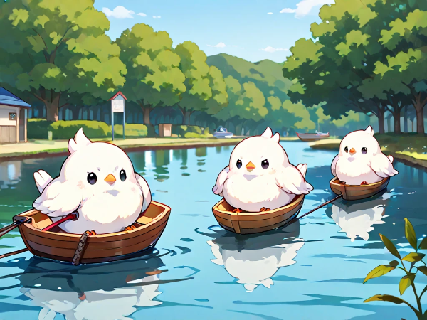 小舟でゆらゆら