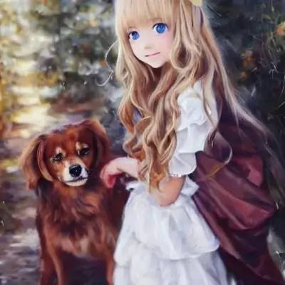 with a dog