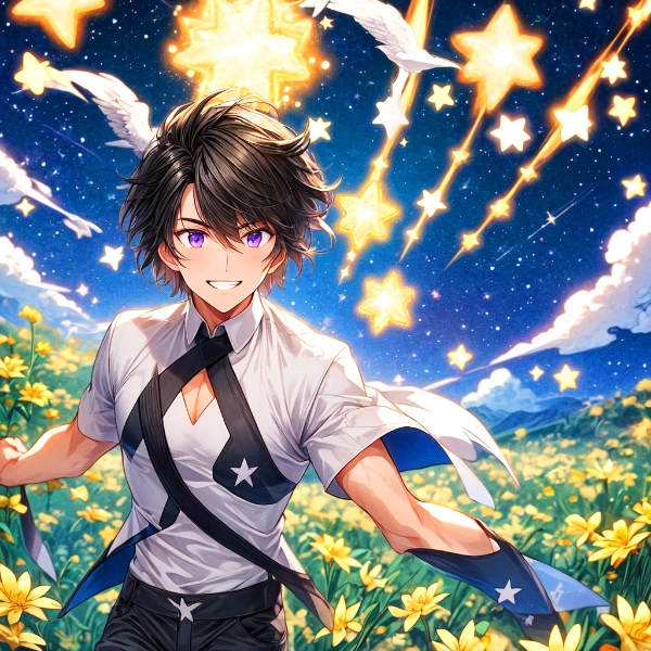 星と黒髪短髪男性★その3（2枚）