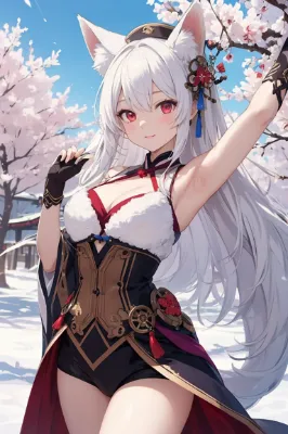 桃の花と妖狐さま