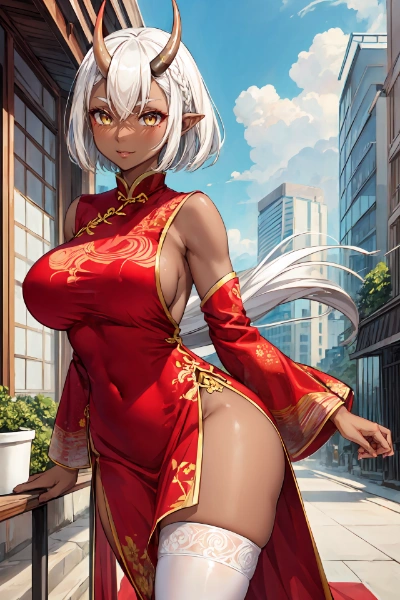 チャイナドレスを着た鬼