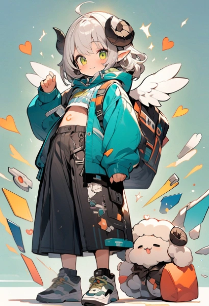 ちびキャラ＋天使の翼＋羊の角ってかわいくね？と思って生成したった後悔はしてないよくやったと思っている