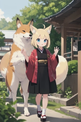 六つ足狐とケモ耳少女