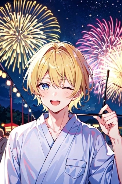 金髪男子くんと夏祭り